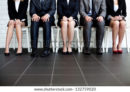 Stressful people waiting for job interview Royalty-Free Stock Photo #132759020