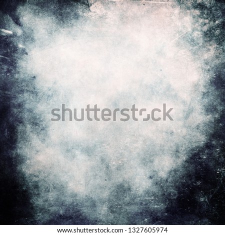 Grunge blue abstract scratched background with frame and space for your text or picture, watercolor texture