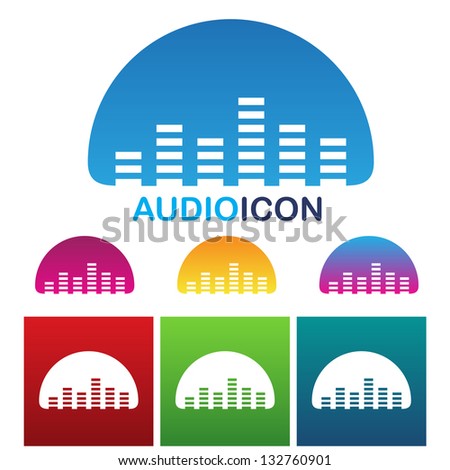 vector illustration of colorful audio equalizer icon