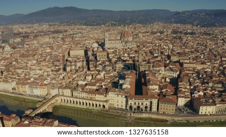 Aerial shot of the city of Florence, Italy