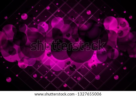 Illustration pink and black vibrant abstract background - bright and shiny artwork round circling effects