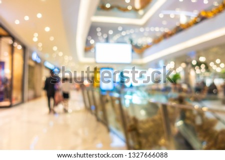 Abstract blur and defocus beautiful luxury shopping mall and retail of department store interior for background