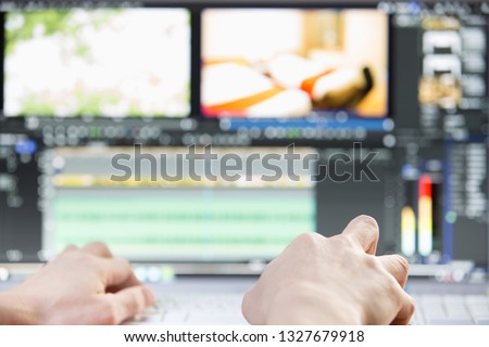 man editing some footage