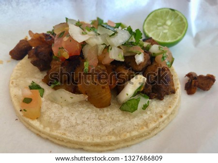 Mexican taco with pico de gallo