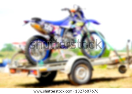 Blurry motorcycle image,Blurry motocross motorcycle abstract background.