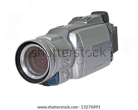 digital video camcorder isolated on white