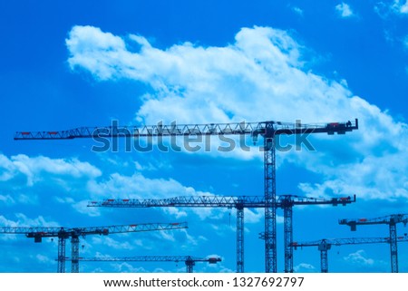 Crane in place That is currently being constructed in the developing city