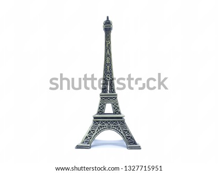 Beautiful Stylish Eiffel Tower of France Europe Model Statue Toys in White Isolated Background