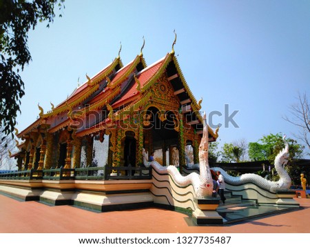Architecture in Samakkhi Temple, Lampang Province, Thailand