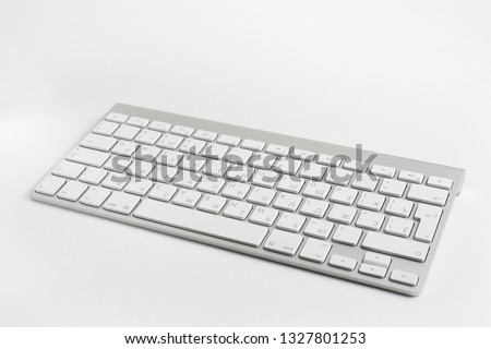 wireless keyboard on white background