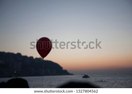 an evening glow and a balloon
