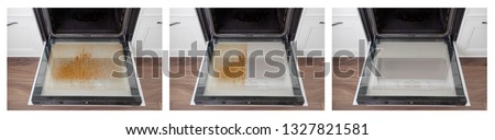 
Open oven. Collage before and after dirt cleaning. Royalty-Free Stock Photo #1327821581