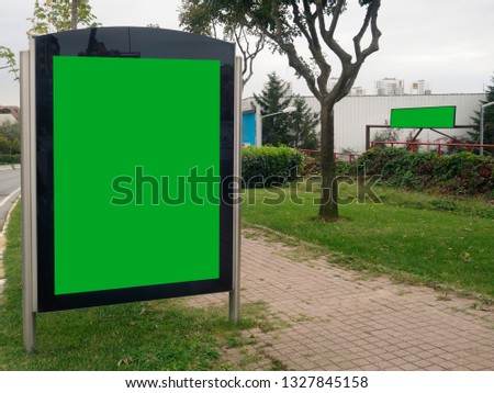 Empty green ad billboard-green box