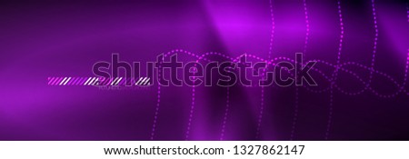 Glowing neon abstract lines, techno futuristic template, vector illustration
