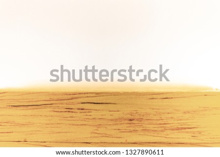 Wooden table on white background 