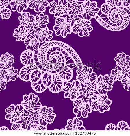 Seamless Floral Lace Pattern. Vintage Textile Background.