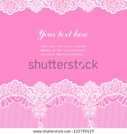 white lace on pink background and place for your text