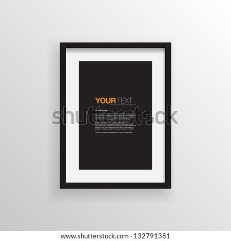 A4 / A3 Format paper design vector with text, picture frame and shadow