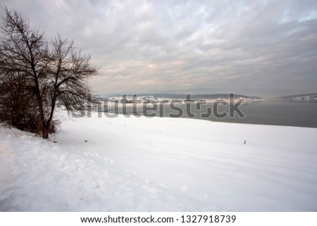 Golkoy / Bolu / Turkey, winter snow landscape. Travel concept photo. 