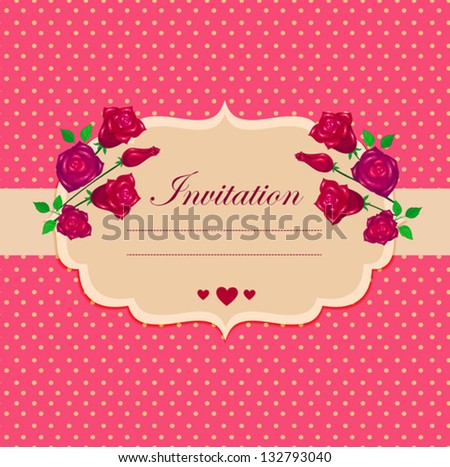 Vintage rose and label for text.