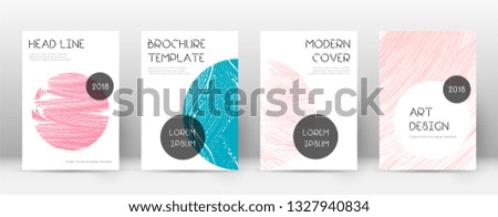 Cover page design template. Trendy brochure layout. Classic trendy abstract cover page. Pink and blue grunge texture background. Fancy poster.
