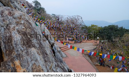 View from the top of the Griddhakuta hill,Rajgir, India Royalty-Free Stock Photo #1327964093