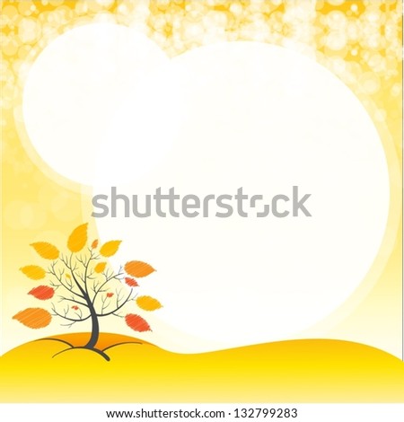 Illustration of a blank space with an autumn tree