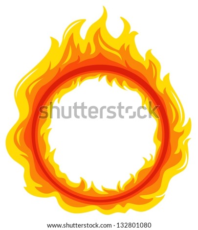 Illustration of a fireball on a white background