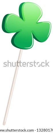 Illustration of a green clover plant on a white background