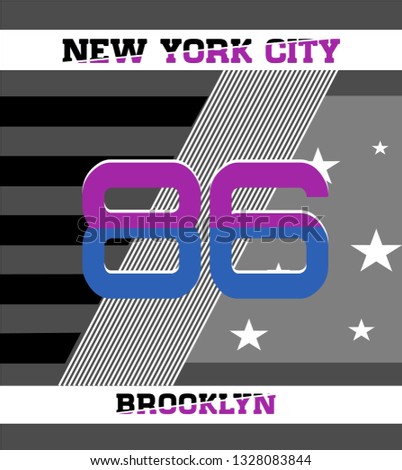 NYC/NEW YORK CITY stock vector illustration/T shirt design graphic typography/shirt print
