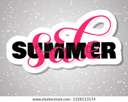 Summer sale brush lettering. Overlapping Text Layout. Vector illustration for banner or poster 