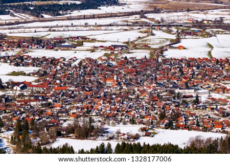 Panoramic picture of Ohlstadt in Upper Bavaria