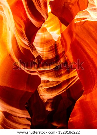 Antelope Canyon. The incredible beauty of America. Light in the rocks. National Landmark of America. USA