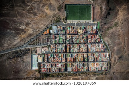 Aerial shot of a small town