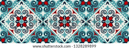 Mexican pottery Talavera. Portuguese tile azulejo. Damask floral background. Turkish ornament, Moroccan mosaic. Spanish porcelain. Ceramic dishes, folk print. Mediterranean wallpaper. Art Deco. 