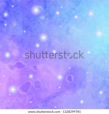 Abstract watercolor galaxy sky background. Watercolor texture for design. Vector illustration