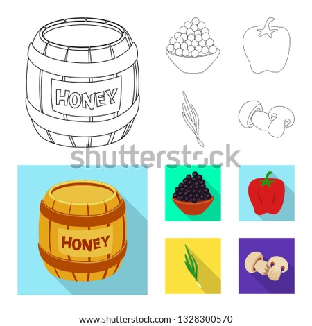 Vector design of taste and product icon. Set of taste and cooking stock vector illustration.