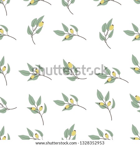 Beautiful and elegant flowers buds on the white background. Vector seamless pattern with flowers. 