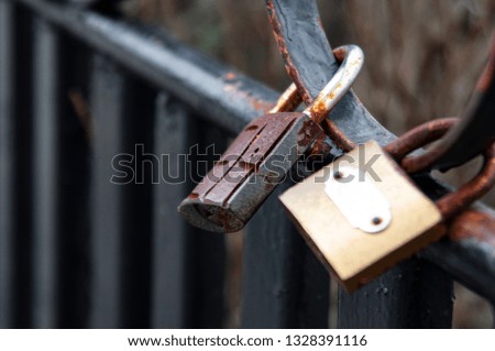 Fence with padlocks
