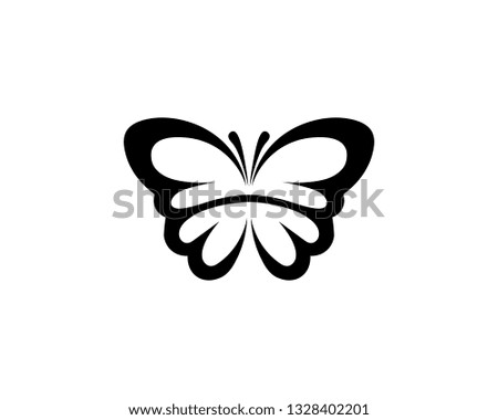 Vector - Butterfly conceptual simple, colorful icon. Logo. Vector illustration
