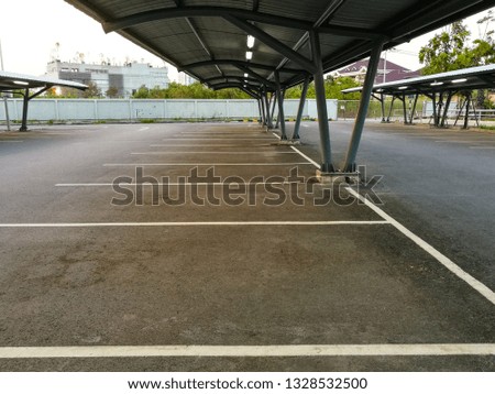 outdoor modern parking lot in supermarket 