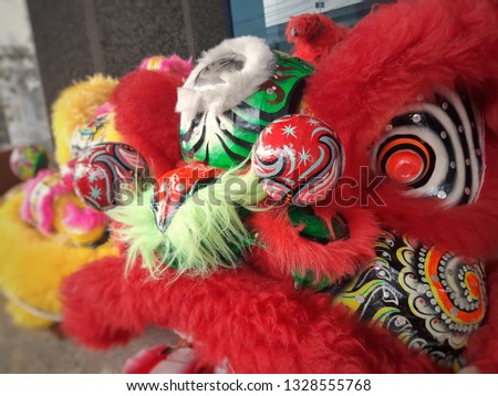 Chinese lion mascot. Chinese New Year And sacred