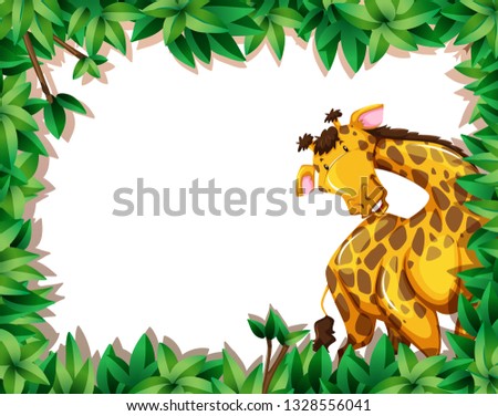 giraffe in nature scene illustration