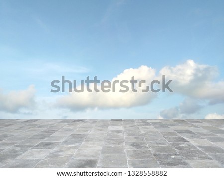 Texture concrete floor with cloud. Studio table room background.