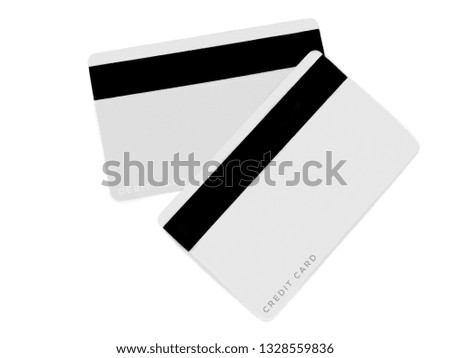 Isolated photo of debit and credit cards.