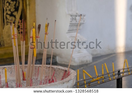 incense stick and candles.