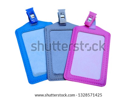 Employee card holders Leather isolated on white background.