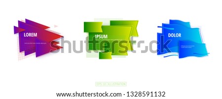 Set of abstract geometric banners. Liquid shapes background elements. Templates for banner, brochure, book cover, booklet design. Vector illustration.