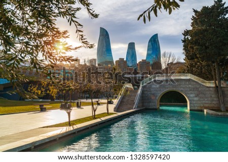 Seaside National Park, Baku city, Azerbaijan Royalty-Free Stock Photo #1328597420