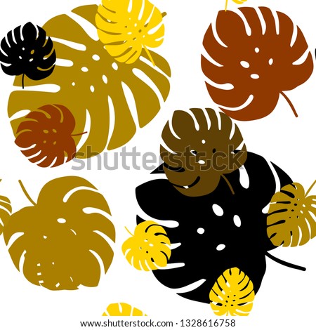 Dark Green, Yellow vector seamless doodle template with leaves. Colorful illustration in doodle style with leaves. Pattern for trendy fabric, wallpapers.